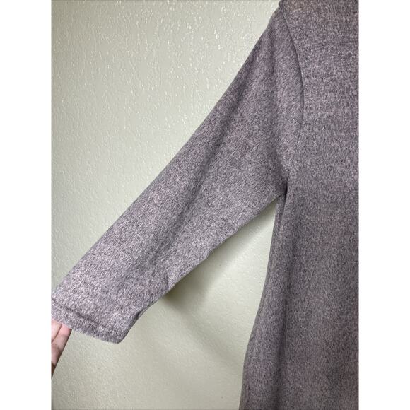 You & Me Sweater Knit Dress Heathered Pink 3/4 Sleeve Ruffle Hem Womens XL - Picture 2 of 11